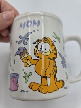 Vintage Garfield Mom Mug 1978 Enesco Korea Coffee Cup Jim Davis Cat Collectible